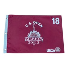 2013 U.S. Open Merion (Red) Unsigned Golf Pin Flag - Justin Rose Champion picture