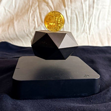 Bitcoin Black Faceted with Floating Display Base, spines. Works perfectly picture