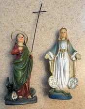 Christian Statue Figurines Set Lot of 2 Religious Figures 3” tall picture