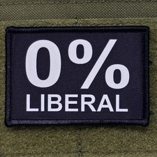 0 Percent Liberal Patch Moral Tactical Meme Military Army USA Hook & Loop 3x2 picture