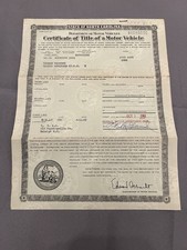 Genuine Original 1956 Pontiac 2 Door NC Car Title W856H picture