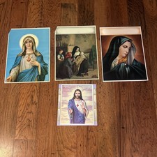 Set Of 4 Vintage Lithographs Posters Mater Dolorosa Sister Charity Sacred Heart picture