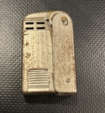 Vintage Silver Tone Flip Top Pocket Cigarette Lighter, Penguin, Pat 109640 picture