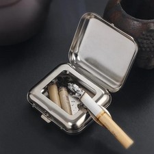 Mini Portable ASHTRAY Metal Car Pocket Ashtray Windproof Cigarette Ashtray W/Lid picture