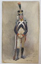 Original 1911 Signed Military Artwork by Alphonse Lalauze Voltigeurs de la Garde picture