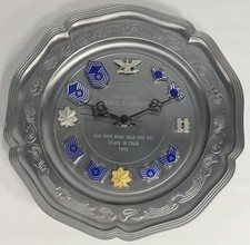 Air Force Pewter Wall Plate Clock Pins Badges USAF Colonel Rank Insignia Vtg picture