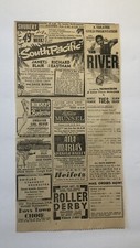 VTG Chicago Amusement Theater Burlesque Roller Derby Authentic Newspaper Ad 0C25 picture