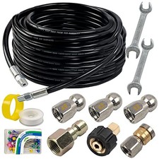 Hourleey Sewer Jetter Kit for Pressure Washer 50FT, Drain Cleaner Hose 1/4 Inch picture