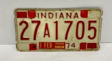 Indiana 1974 Grant County License Plate # 27A 1705 picture