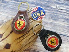 ⭐VINTAGE NEW STOCK 1970's FERRARI MILANO Leather Key Chain Ring Fob AUTO RACING picture