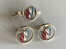 1959 - 1977 Vintage BUICK LOGO Gold-Tone CUFF LINKS & TIE BAR SET EXCELLENT picture