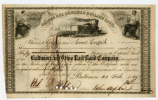 Johns Hopkins ~ Signed Autographed 1859 Railroad Stock Certificate ~ JSA LOA picture