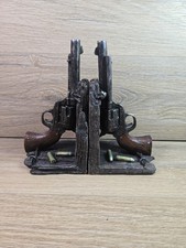 Western Revolver Gun Bookends 9”. Hobby Lobby. Western Cowboy Rustic Heavy picture