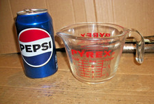 Vintage Pyrex 1 Cup/8 Oz Glass Measuring Cup #508 Red Letters USA picture