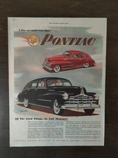 Vintage 1948 Pontiac Hydramatic Drive Cars Full Page Original Ad picture