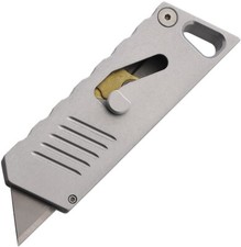 Focus Works EDC Bob The Boxcutter w/Raw Aluminum Handle Spring-Loaded Retraction picture