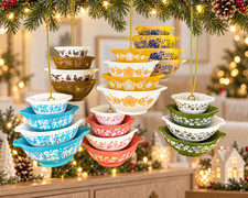 Pyrex-Inspired Miniature Cinderella Bowl Stack Ornament: Retro Kitchen Christmas picture