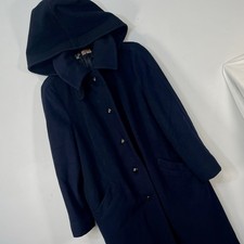 VTG 60s 70s Svensk TeBeWe Kvalite Wool Hooded Coat Navy Air Force Women S Sweden picture
