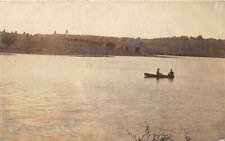 H53/ Osceola Iowa RPPC Postcard 1907 Men Fishing Boat picture