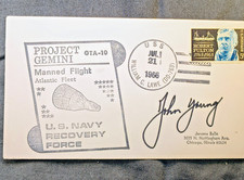 Gemini 10 Recovery Cover USS William C Lawe JUL 21 1966 John Young signature picture