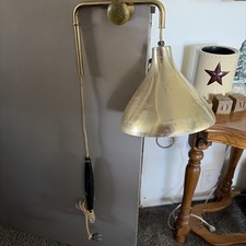 MCM Gold Wall Mount UFO Lamp Adjustable Weighted Swag - Replace Cord/Plug picture