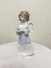 Lladro Heavenly Love Angel Figurine #6856 Girl Bunny Rabbit Glossy MIOB picture