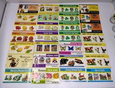 Lot 28 Eureka Dennison Gummed Seals Holiday Seasonal Farm Animal Forest Birds  picture