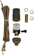 Make a Lamp or Repair Kit - All Essential Hardware, 3 Way Socket - Antique Brass picture