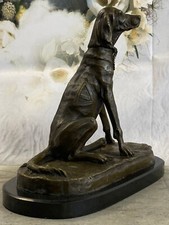 ADORABLE LABRADOR RETRIEVER BUST BRONZE SCULPTURE ART DECO ANIMAL FIGURINE GIFT picture