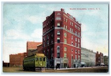 c1910's Mann Building Trolley Street View Utica New York NY Antique Postcard picture
