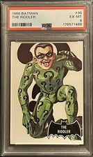 1966 Topps Batman Black Bat #36 The Riddler PSA 6 EX-MT Excellent Eye Appeal picture