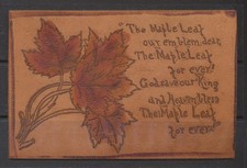 1907 Canada ~ Leather ~ The Maple Leaf For Ever ~ Our Emblem Dear ~ Heaven Bless picture