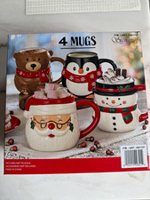 Signature Housewares Stoneware Christmas Mug Set 4  picture