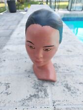 Vintage Marwal Head Bust of a Beautiful Polynesian Woman MCM Chalkware picture