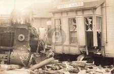 Railroad Station Accident, Trout Lake MI Michigan RPPC Photo Postcard COPY picture