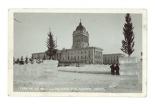 Carnival ice wall and Parlianent Bldg Winnipeg Jan 1922 Ice wall - Old Photo picture