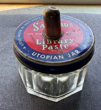 Vintage SANFORD'S Library Paste UTOPIAN JAR 5.5 oz. No. 534 w/Brush picture