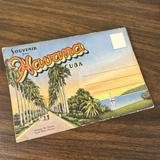 VINTAGE HAVANA CUBA 1930'S POSTCARD MAILER WITH 18 BEAUTIFUL PHOTOS picture