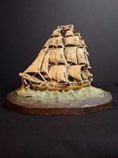 Antique Judd Co CJO 1286 Cast Iron Sailing Ship Doorstop American Flag Painted picture