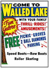 Vintage Walled Lake Amusement Park Ad Magnet – Walled Lake, Michigan picture