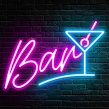 Bar Signs for Home Sign with Dimmer Switch, USB Powered Bar LED sign For Wall picture