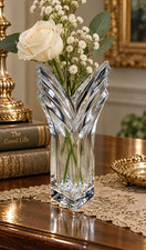 Mikasa Bud Vase Vintage Art Deco Clear Crystal Lead Hand Crafted Germany 6in. T picture