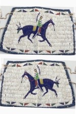 Old American Style Handmade Sioux Horse Beaded Cuffs Leather Fringes FHC12 picture