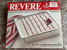 Revere Ware #3525180 Stainless Steel 8” Square Cake Pan New Vintage picture
