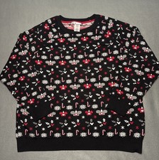 Disney Parks “Ugly” Christmas Sweater Sz XXL Black Mickey Ears Ornaments Holiday picture