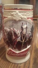 2015 Budweiser bud Holiday Stein Christmas Beer  SMALL FACTORY FLAW With Box NEW picture