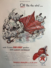 1954 Texaco Fire Chief Gasoline Dalmatians Climate Controlled Vintage Print Ad picture