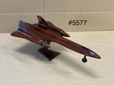USAF Lockheed SR-71 Blackbird Skunk Works Wooden Mahogany Wood Model 19.5” Long picture