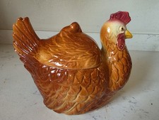 Vintage Fapco Hen and Chick Chicken Cookie Jar 1950's Made In USA Pottery EUC  picture