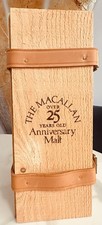 The Macallan 25 Year Old Single Malt Scotch Whisky EMPTY Wood Box Leather Straps picture
